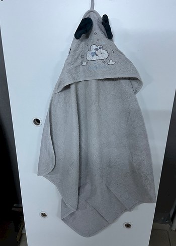 Gri Nakışlı Erkek Çocuk Bornozu - Görsel 2