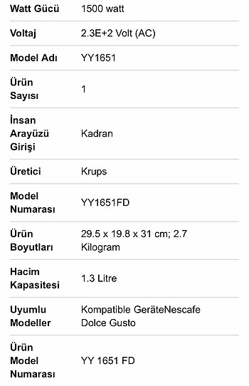 Beden Renk KRUPS Nescafe Dolce Gusto Melody Espresso Makinesi Kapsüllü