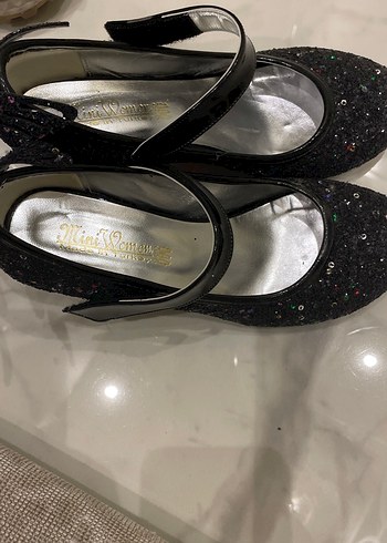 Kız Çocuk Siyah Simli Gotik Babet - Görsel 6