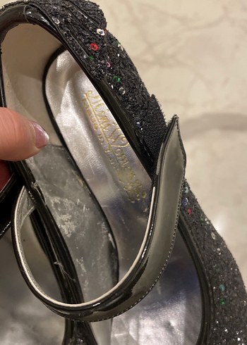 Kız Çocuk Siyah Simli Gotik Babet - Görsel 5