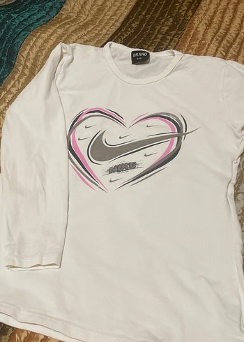 Beyaz Baskılı Uzun Kollu Kız Tişörtü - Görsel 4