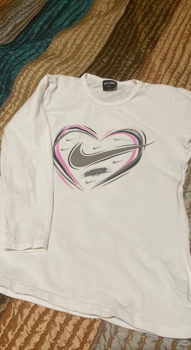 Beyaz Baskılı Uzun Kollu Kız Tişörtü - Görsel 4