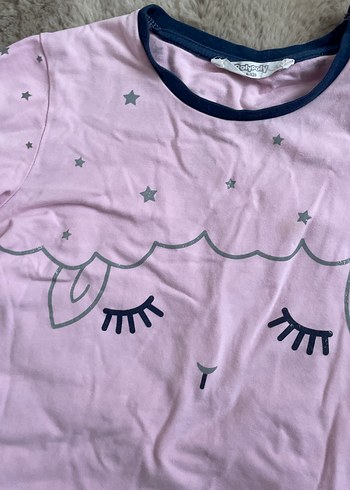 Kız Çocuk Pembe Uzun Kollu Baskılı Tişört - Görsel 4