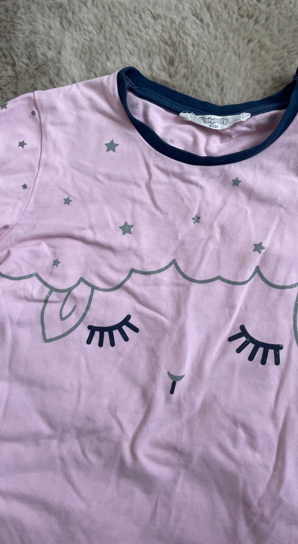 Kız Çocuk Pembe Uzun Kollu Baskılı Tişört - Görsel 4