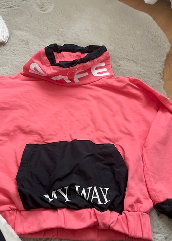 Kız Çocuk Renkli Baskılı Kısa Kollu Sweatshirt - Görsel 7