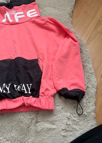 Kız Çocuk Renkli Baskılı Kısa Kollu Sweatshirt - Görsel 2