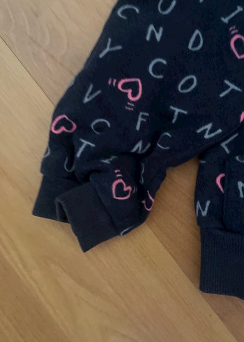 Kız Çocuk Baskılı Kapüşonlu Fermuarlı Sweatshirt - Görsel 4