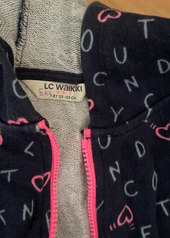 Kız Çocuk Baskılı Kapüşonlu Fermuarlı Sweatshirt - Görsel 3