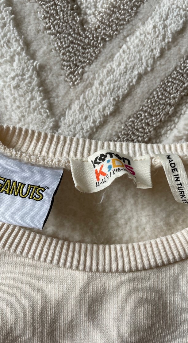 Beyaz Pamuklu Kız Sweatshirt - Baskılı - Görsel 2