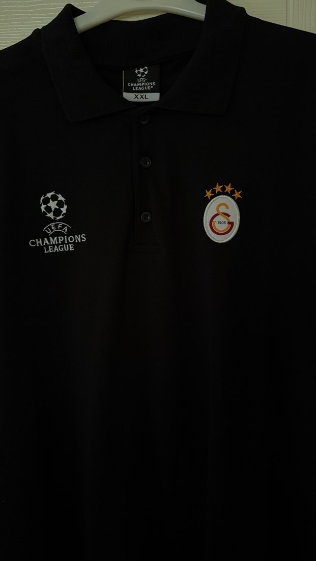 Siyah Kısa Kollu Galatasaray Polo Tişört - Görsel 3