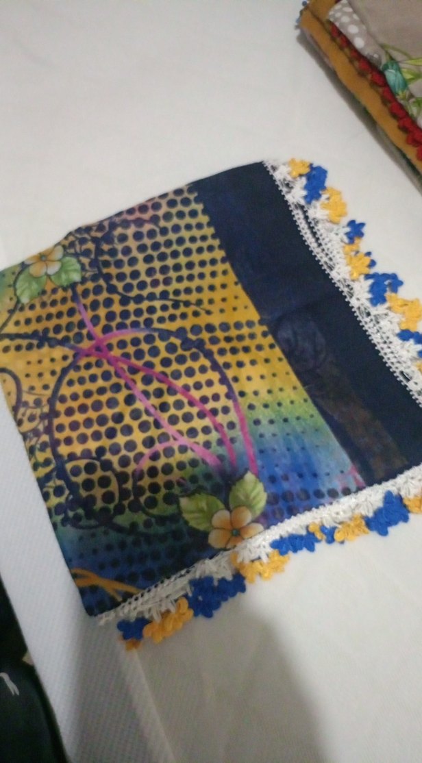 Renkli Dantel Detaylı Bohem Kadın eşarbı - Görsel 4