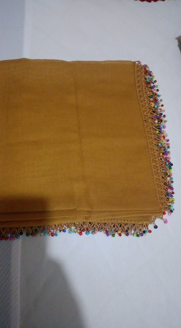 Boncuklu Çok Renkli Kadın eşarp - Görsel 2