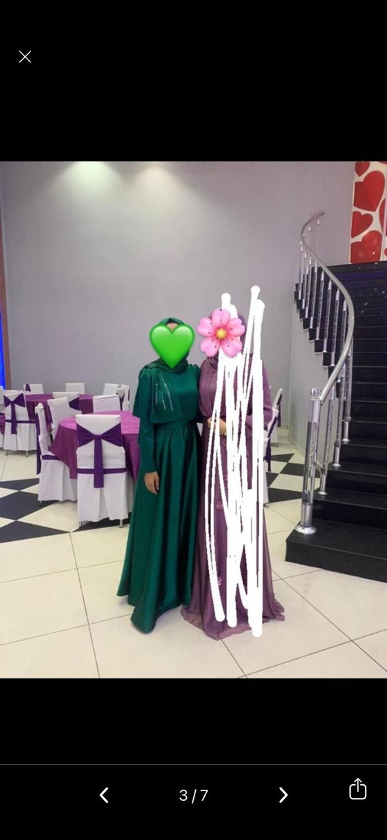 Yeşil Drapeli Uzun Abiye Elbise - Görsel 3