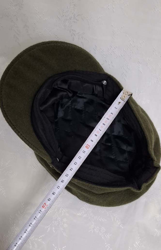 **Düğmeli Yeşil Yün Kumaş Kadın Şapka** - Görsel 5