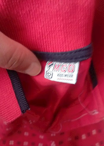 Diğer Erkek Çocuk Kırmızı Desenli Polo Tişört