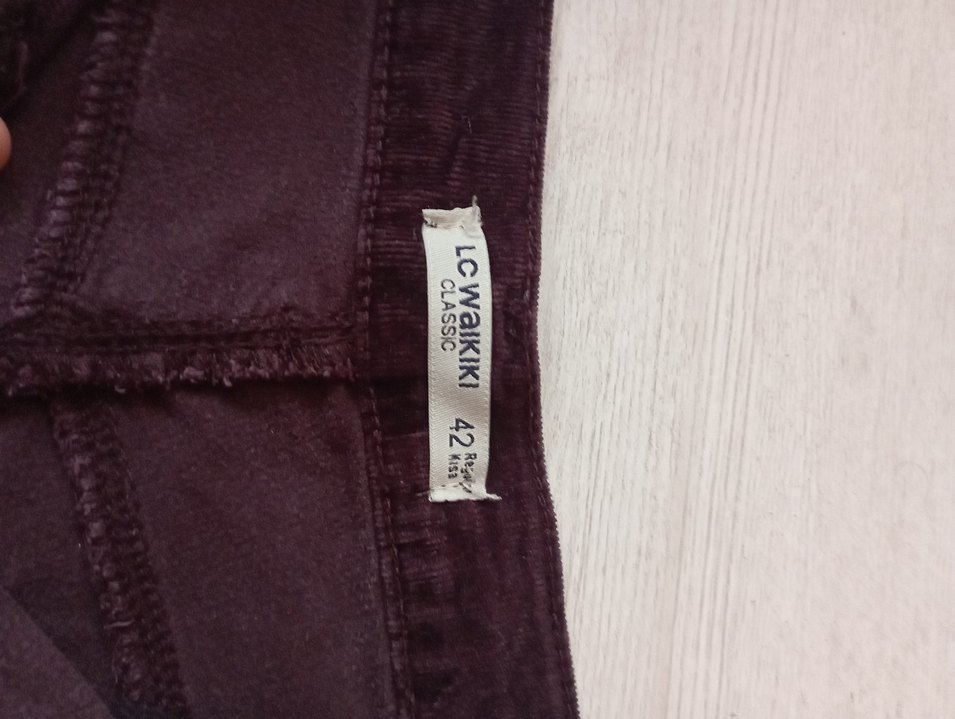 Bordo Süet Kadın Pantolon - Görsel 2