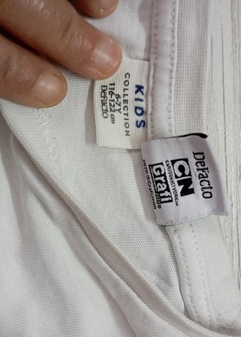 Beyaz Baskılı Uzun Kollu Kız Tişörtü - Görsel 2