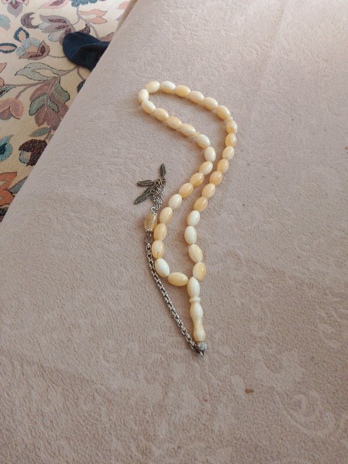 Bej Vintage Erkek Tesbih deve kemiği - Görsel 2