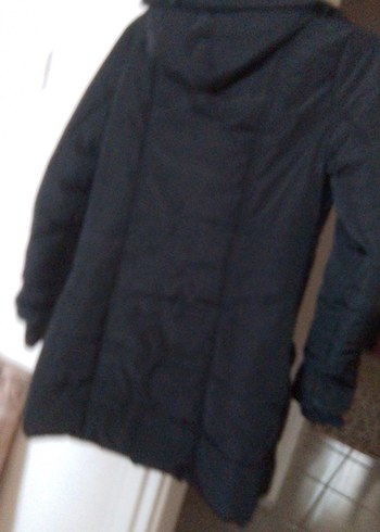 Düğmeli Siyah Midi Kadın Mont - Görsel 5