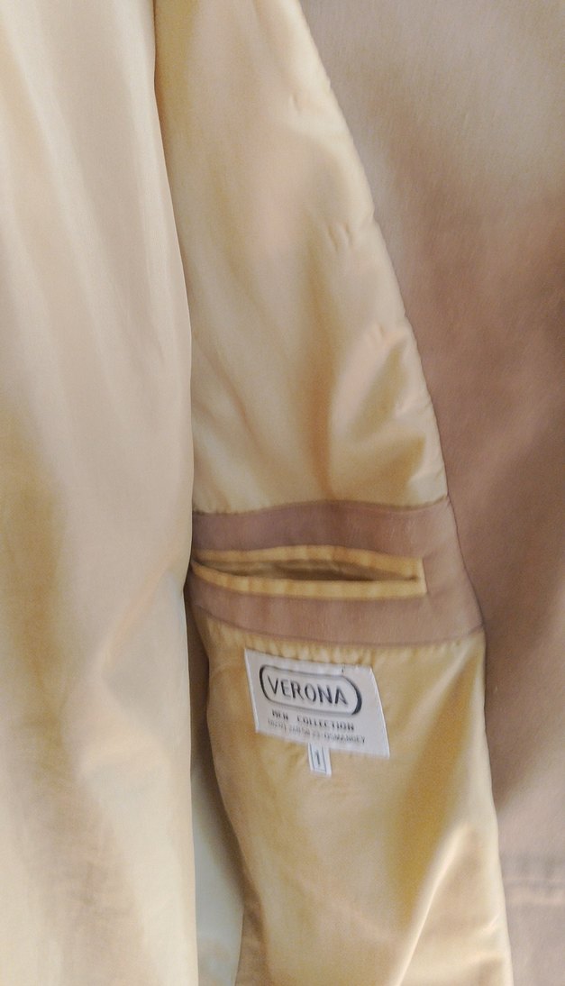 Bej Süet Erkek Ceket Düğmeli Midi Boy - Görsel 4