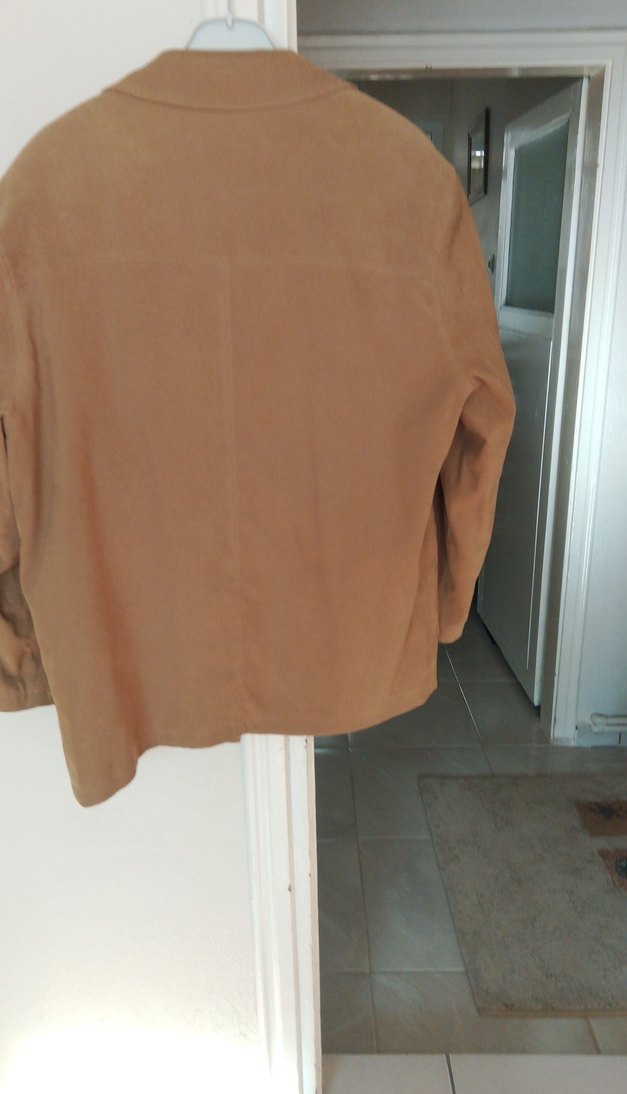 Bej Süet Erkek Ceket Düğmeli Midi Boy - Görsel 5