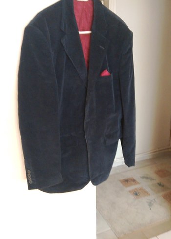 Bordo Düğmeli Erkek kadife Ceket - Görsel 2