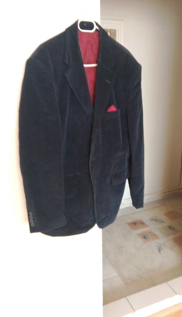 Bordo Düğmeli Erkek kadife Ceket - Görsel 2