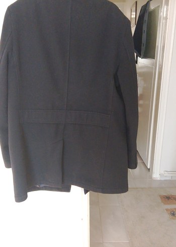 Erkek Siyah Düğmeli Midi Kaban - Görsel 6