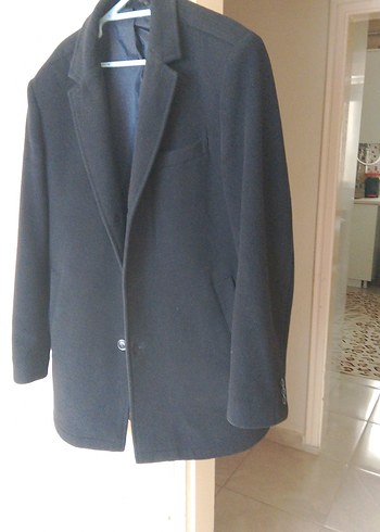 Erkek Siyah Düğmeli Midi Kaban - Görsel 4