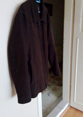 Kahverengi Fermuarlı Erkek Midi Ceket - Görsel 4