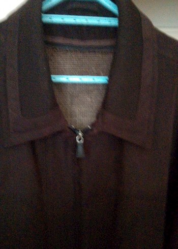 Kahverengi Fermuarlı Erkek Midi Ceket - Görsel 3