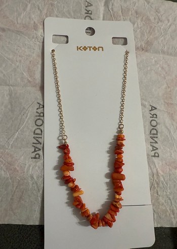 Koton Zincir Detaylı Kırmızı Mini Kolye - Görsel 2