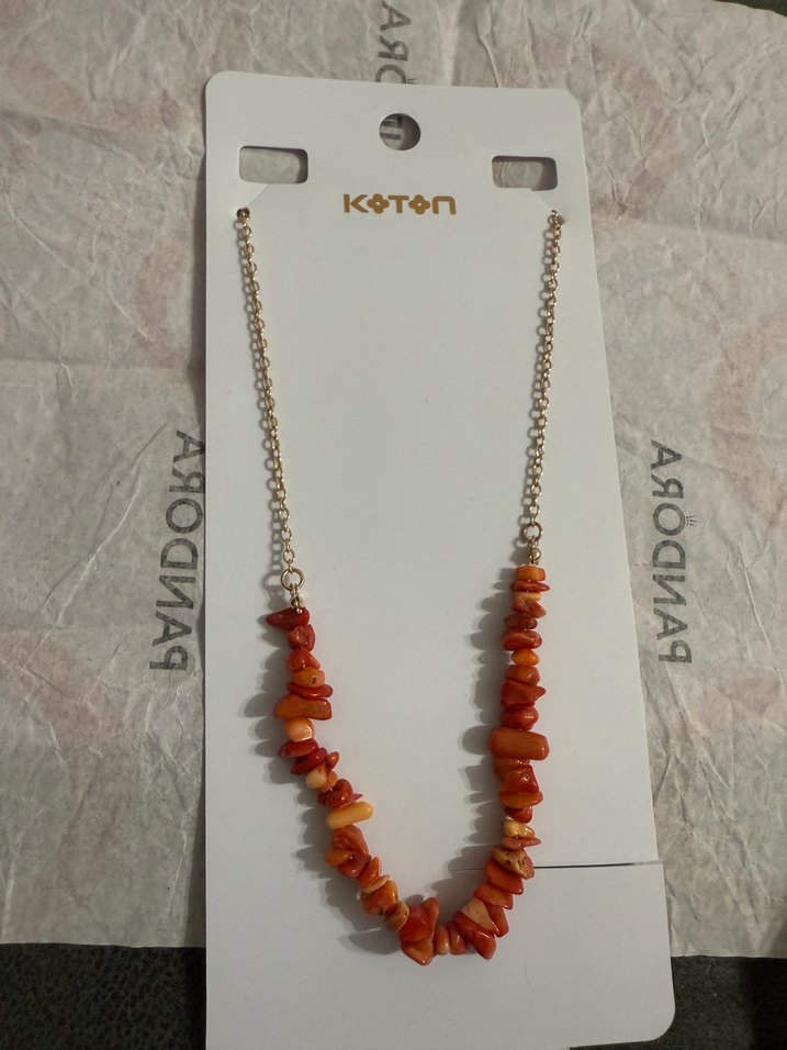 Koton Zincir Detaylı Kırmızı Mini Kolye - Görsel 2