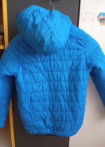 Mavi Erkek Çocuk Şişme Mont Kapüşonlu - Görsel 2