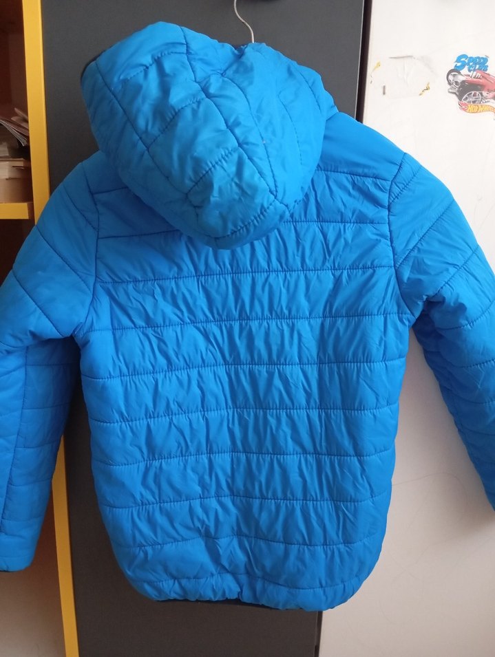 Mavi Erkek Çocuk Şişme Mont Kapüşonlu - Görsel 2