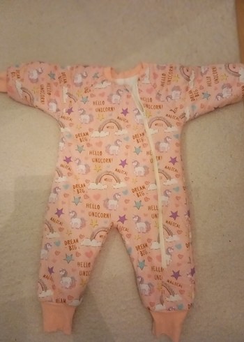 Kız Bebek Fermuarlı Pembe Baskılı Uyku Tulumu 2.5 tog