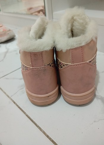 24 Beden pembe Renk Kürklü Pembe Leopar Desenli Kız Botu