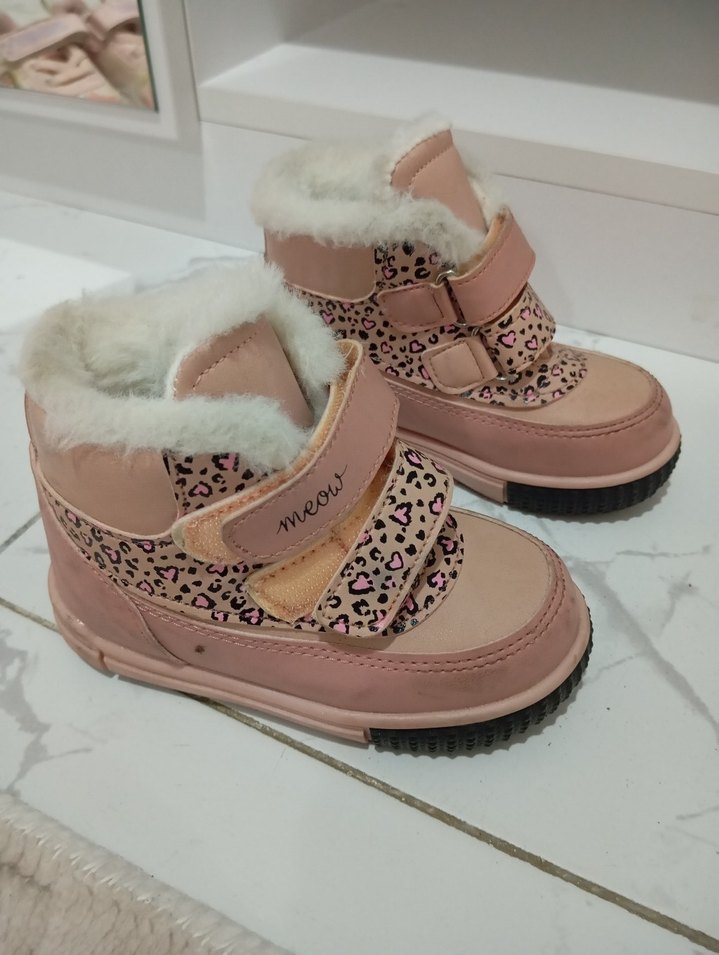 Kürklü Pembe Leopar Desenli Kız Botu - Görsel 2