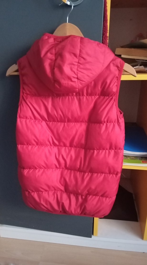 kırmızı Kapüşonlu Fermuarlı şişme çocuk Yelek - Görsel 2