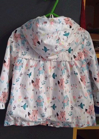 Kız Çocuk Kapüşonlu Desenli Yağmurluk - Görsel 3