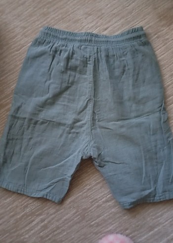 Gri Erkek Çocuk Keten Rahat Şort - Görsel 3
