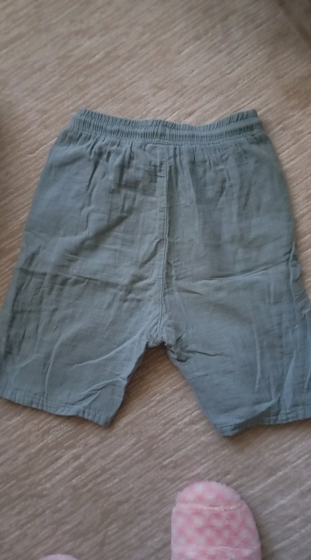 Gri Erkek Çocuk Keten Rahat Şort - Görsel 3