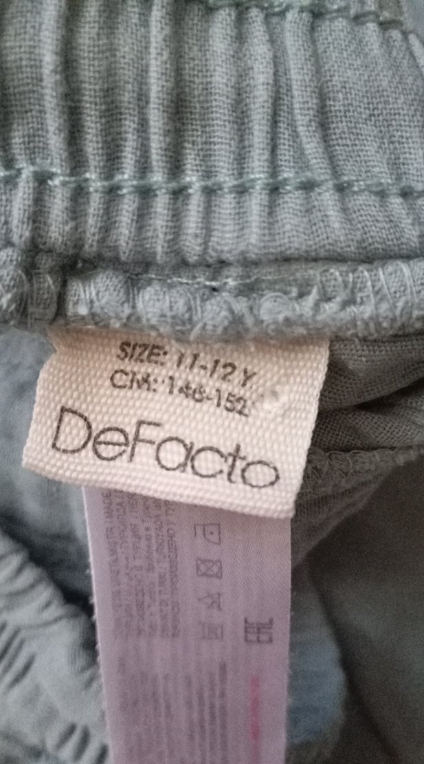 Gri Erkek Çocuk Keten Rahat Şort - Görsel 2