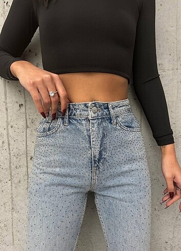 Hafif taşlı Jean 