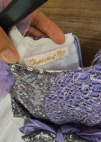 Mor Fırfırlı Bohem Çocuk Abiye Elbise - Görsel 4