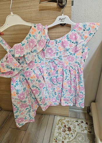LC Waikiki Kolsuz Pembe Çiçekli Kız Çocuk Elbise