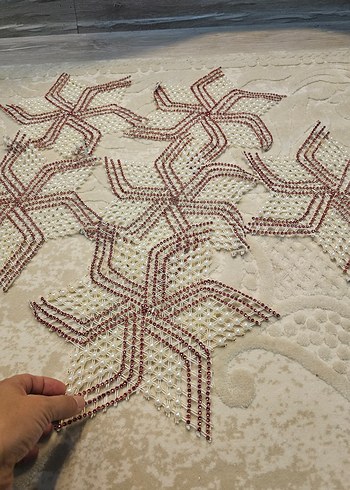 Boncuklu Bohem El Yapımı Dekoratif Örgü - Görsel 3