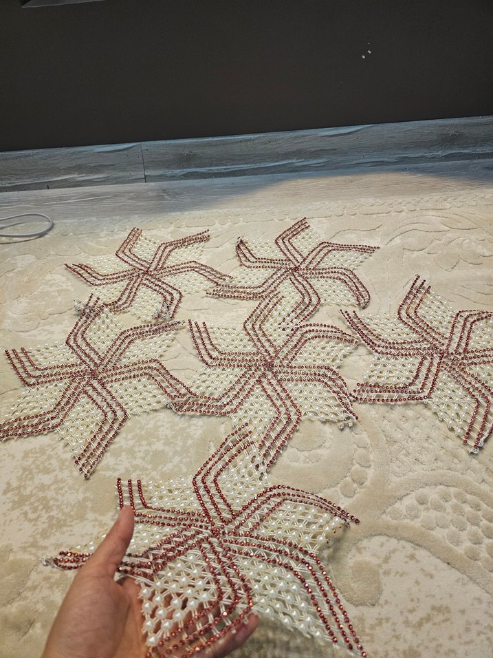 Boncuklu Bohem El Yapımı Dekoratif Örgü - Görsel 2