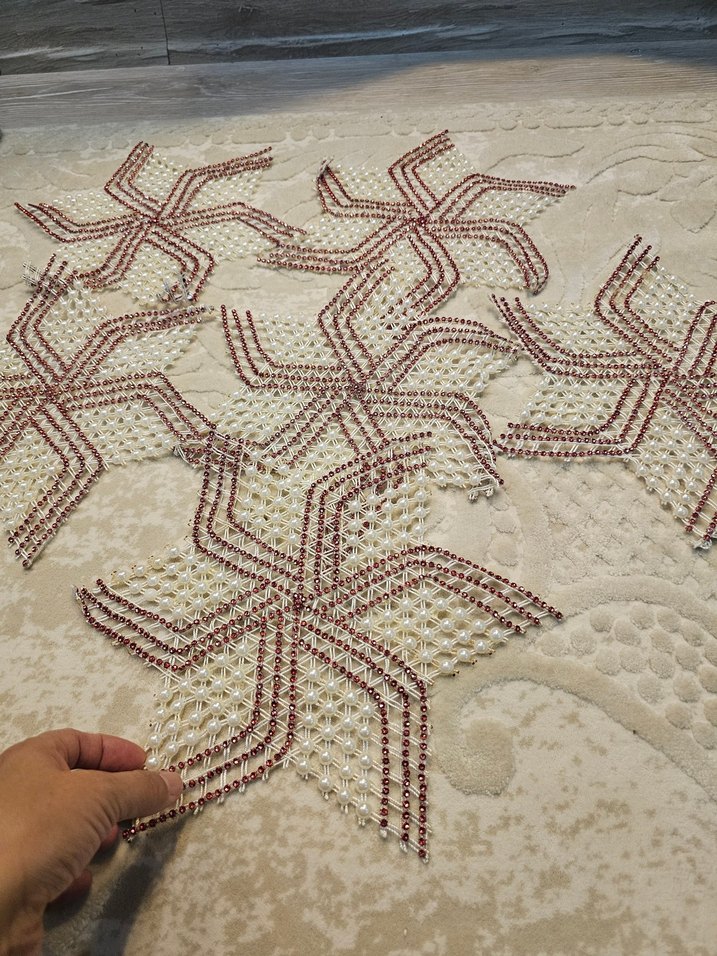 Boncuklu Bohem El Yapımı Dekoratif Örgü - Görsel 3