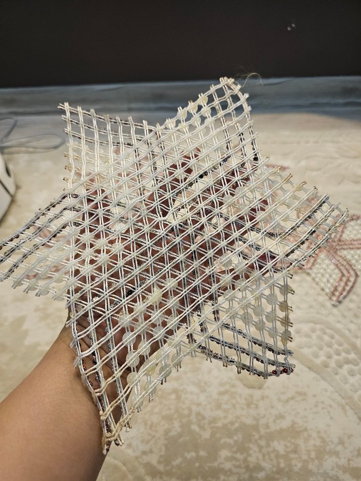 Boncuklu Bohem El Yapımı Dekoratif Örgü - Görsel 4